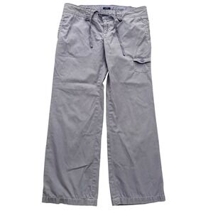 Gap Cargo Pants Women 8 Regular Gray Maternity Wide Leg Drawstring Utility
